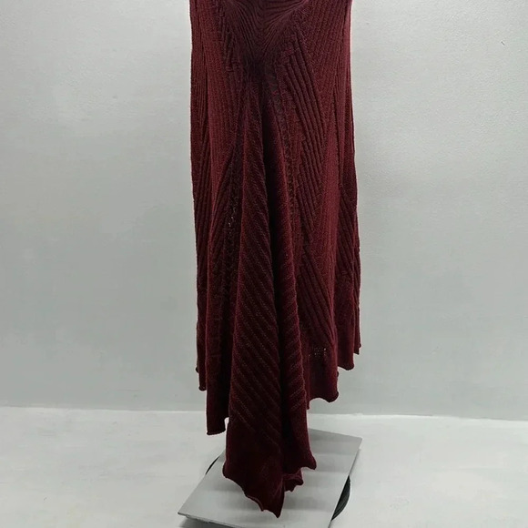 Planet Tunic Sweater Top Knit Blouse Pure Cotton Asymmetrical Hem Red One Size - Picture 4 of 9